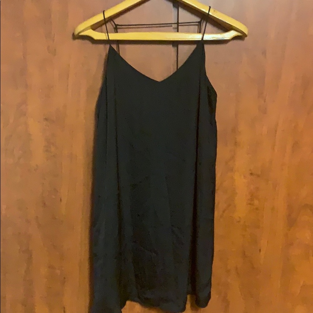 Naked Zebra black spaghetti strap mini dress